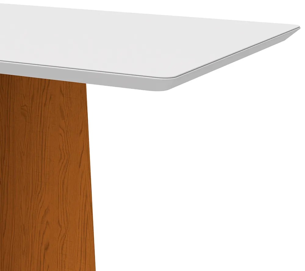 Mesa de Jantar Angra 135 cm Off White Base Ypê - D'Rossi