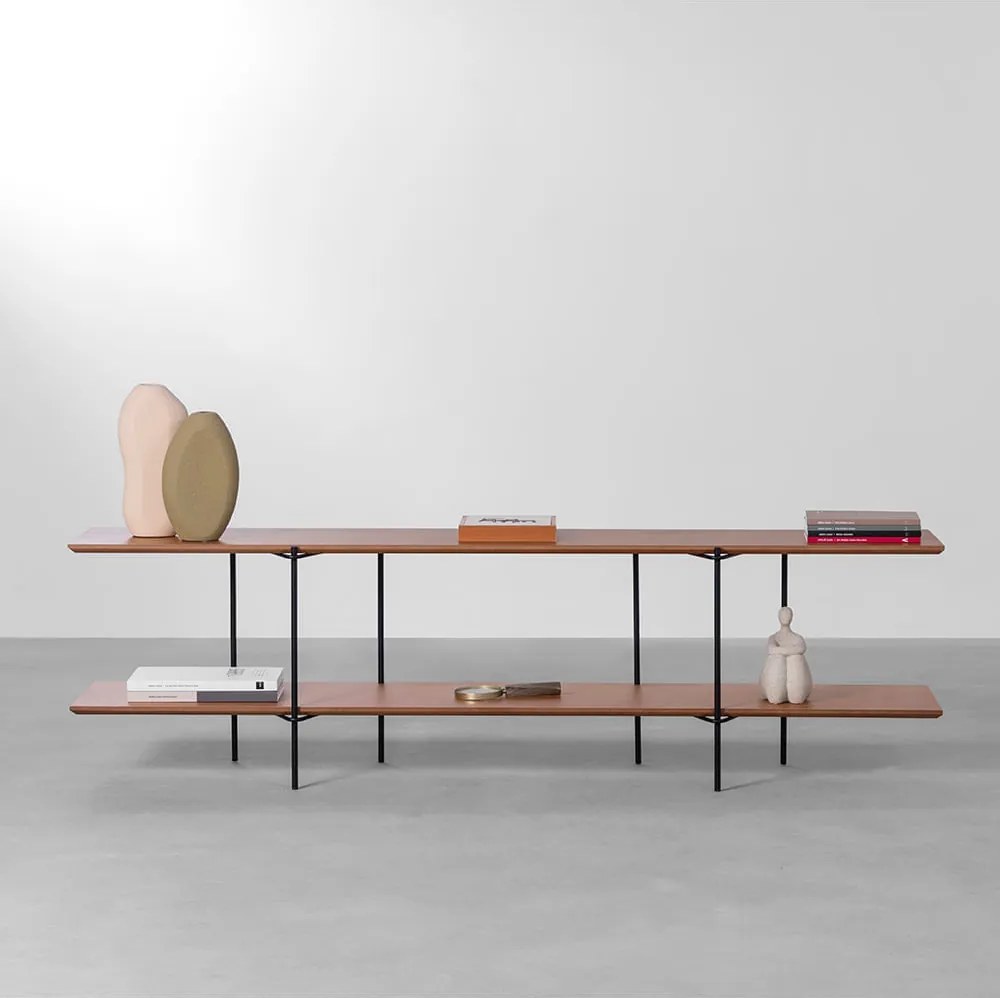 Estante Aparador Baobá Preto e Tammi - 1,80mx50cm