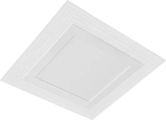 Plafon Led Embutir Quadrado Branco 16W Lisboa - LED BRANCO QUENTE (3000K)
