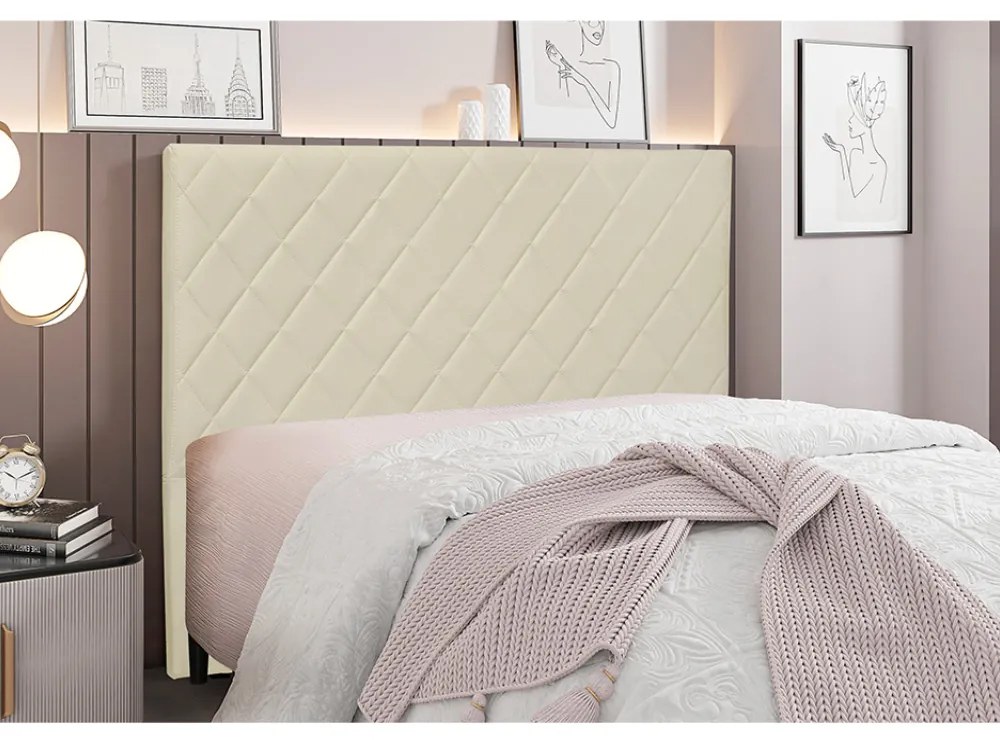 Cabeceira Cama Box Casal 140 cm Dubai Veludo S04 - D'Rossi - Bege