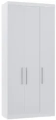 Guarda Roupa Modulado 102cm com 3 Portas Taiga Branco L01 - Mpozenato