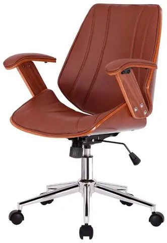 Cadeira Kopenhagen Diretor Marrom Acabamento Madeira - 62563 Sun House