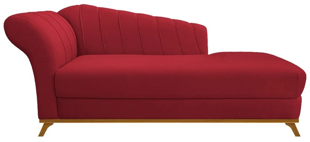 Recamier Vanessa 160cm Lado Direito Suede Vermelho - ADJ Decor