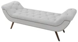 Puff Recamier Calçadeira 140cm Pés Palito Madeira Venêto Z37 Boucle Br