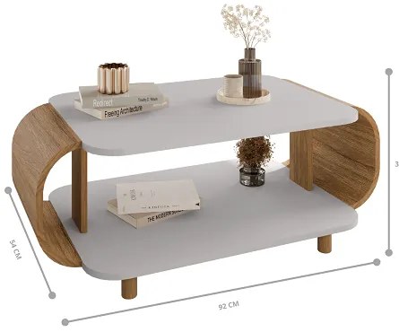 Mesa De Centro Floripa Off White/Cinamomo - Bechara Móveis