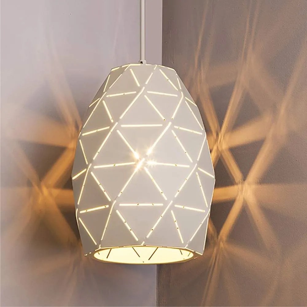 Luminária Pendente Faces Oval Branco em Aço Startec - Bivolt