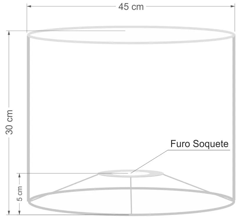 Cúpula abajur cilíndrica cp-8022 Ø45x30cm azul turquesa