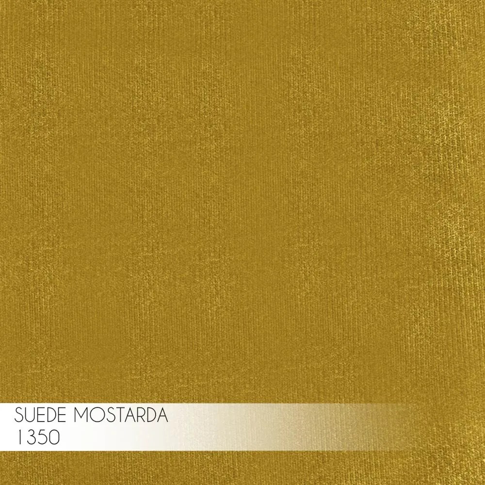 Banqueta Decorativa Billie Base Bronze Suede Mostarda G41 - Gran Belo