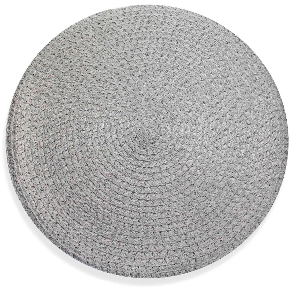 Jogo Americano Redondo de Plástico Cinza 38 cm - D'Rossi