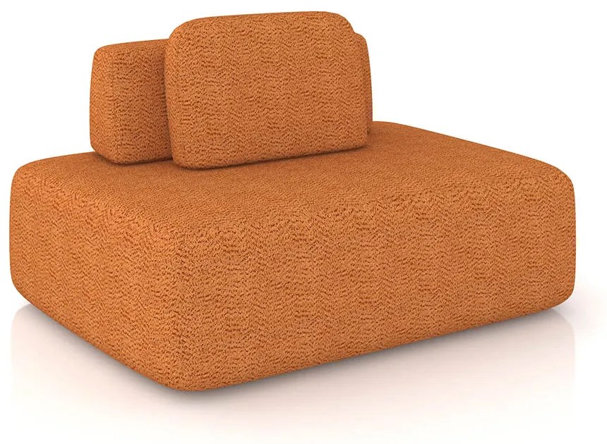 Sofá Módulo Central 140cm Orgânico Sala Berlim Bouclê K01 - D'Rossi - Caramelo