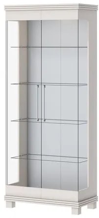 Cristaleira Nexus Branco Acetinado Portas de Vidro 175cm - 79099 Sun House