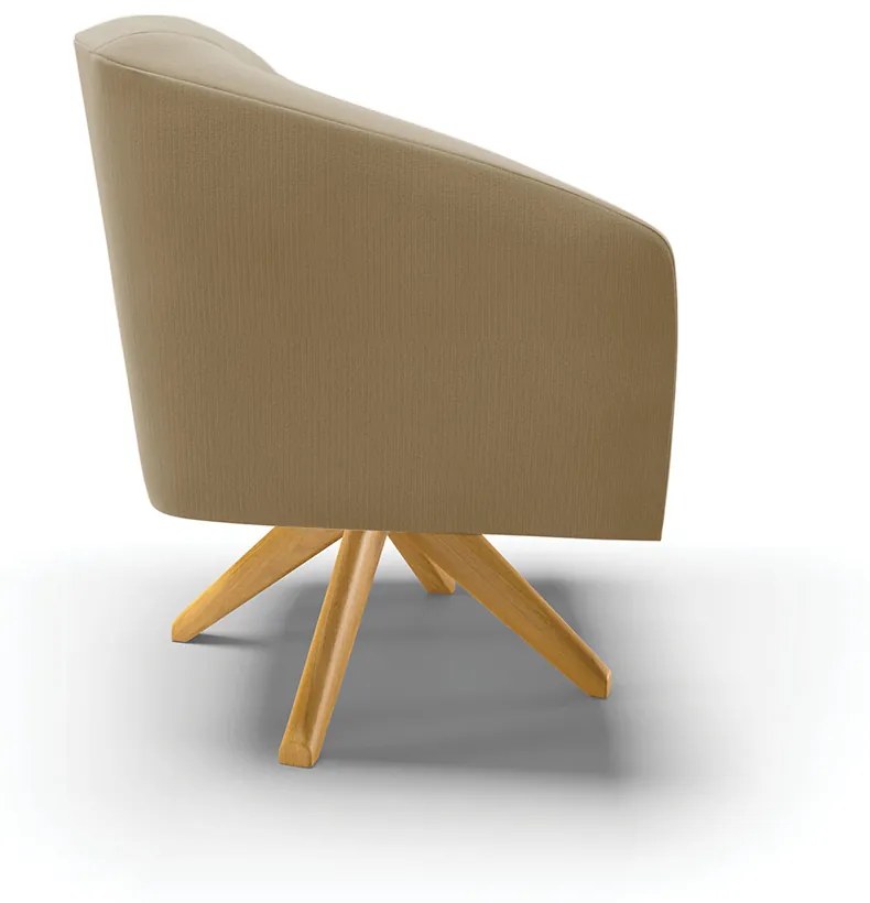 Poltrona Decorativa Giratória MA30 Stella Suede D03 - D'Rossi - Marrom Rato