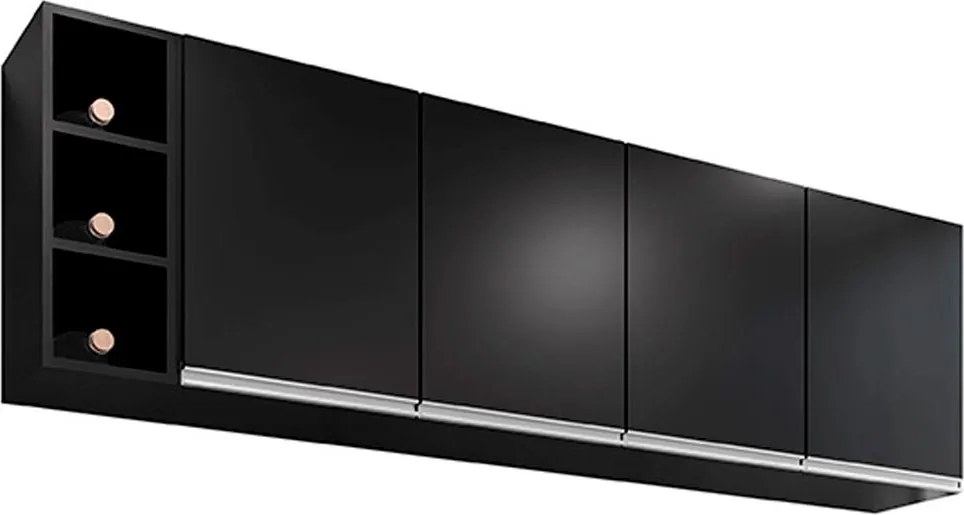 Armário Aéreo Apex MDP/BP Preto G96 - Gran Belo