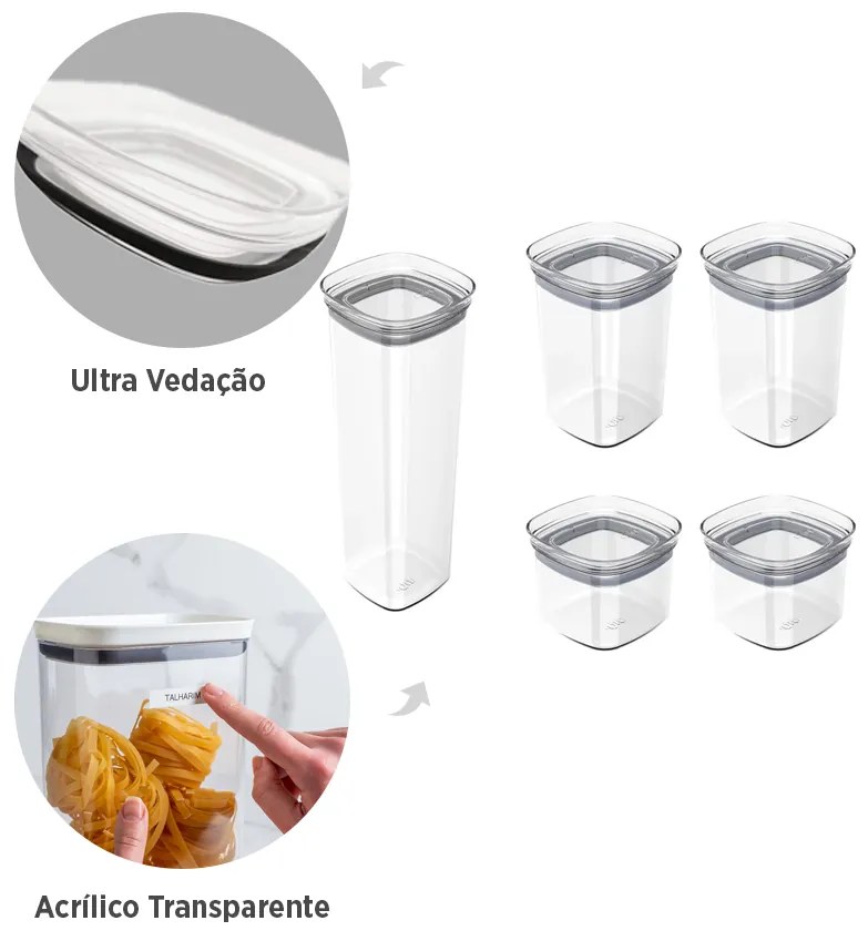 Kit básico com 5 potes + 1 pote de 1 litro de brinde