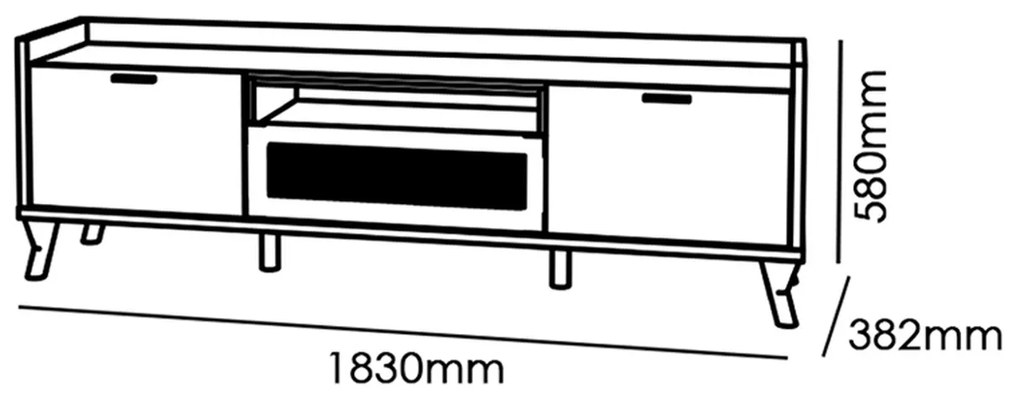 Bancada para Televisão 183cm Arcade Nature/Off White - Mobler - Marrom