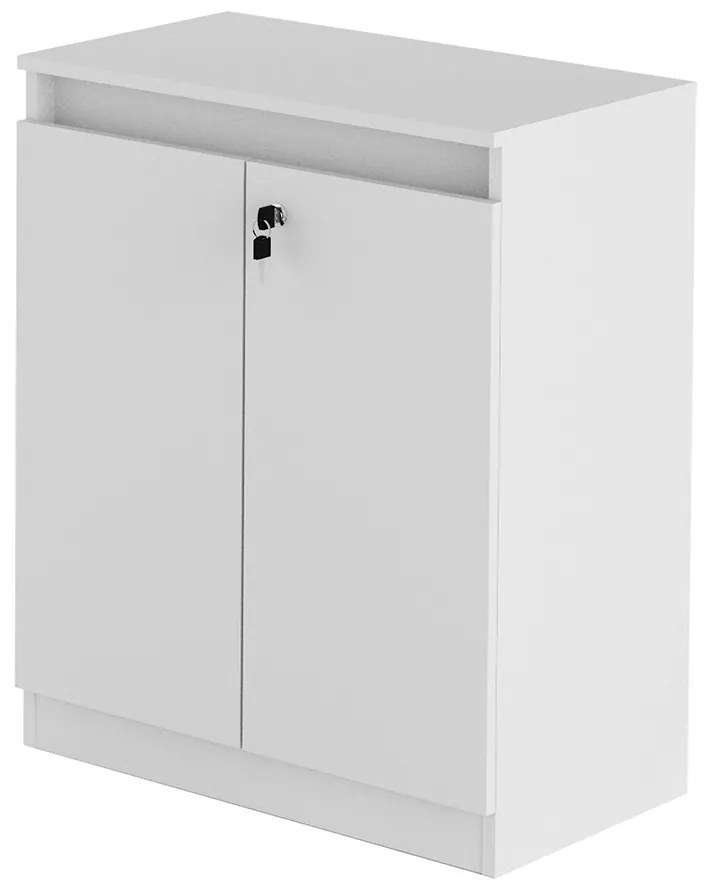 Escritório Completo com Mesa Armário Alto e Balcão Moon MDP Branco G69 - Gran Belo