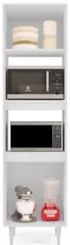 Paneleiro Cozinha Torre Quente 56cm Colorado Branco/Preto - Lumil Móve