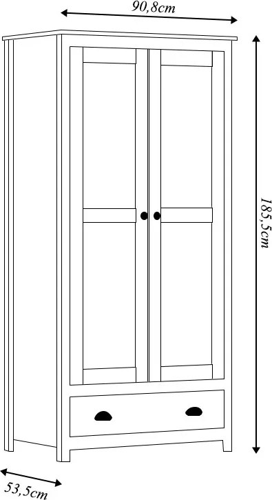 Armário Organizador 2 Portas Madeira Maciça Osiris Branco/Freijo - G74 - Gran Belo