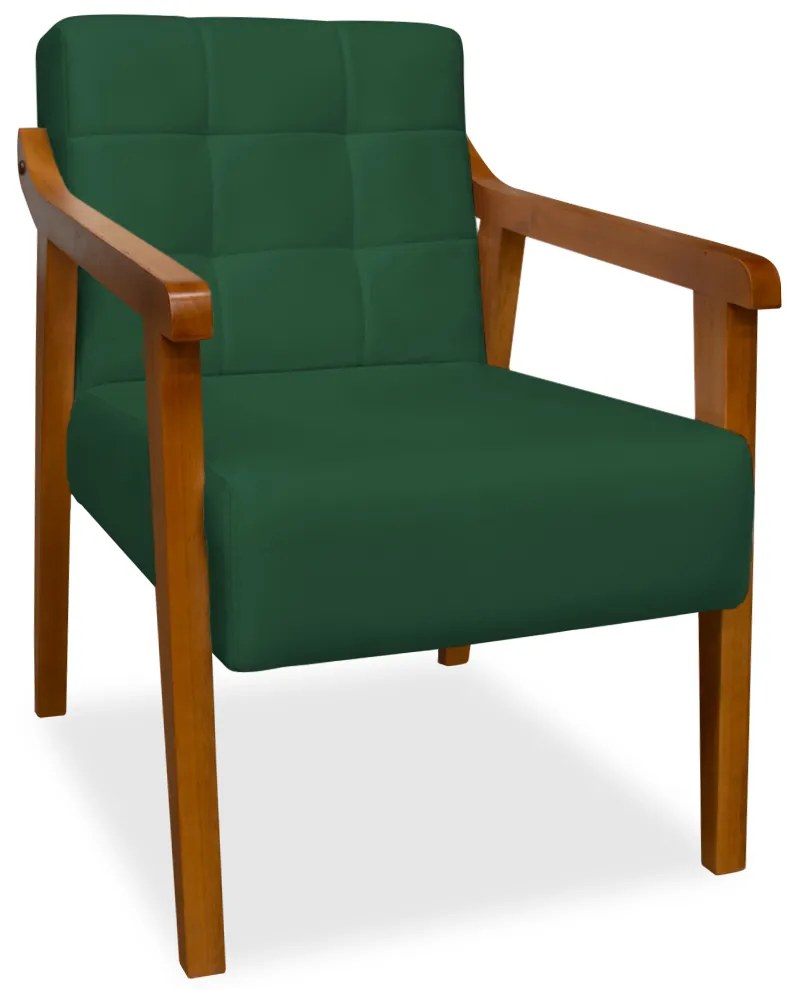 Poltrona Decorativa Vênus Veludo Verde Bandeira