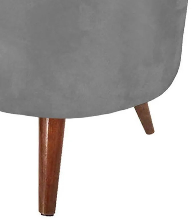 PUFF BANQUETA DECORATIVA DORA REDONDO SU - Cinza