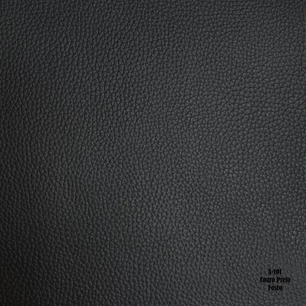 Puff Decorativo Redondo Pés Metal Couro Preto G58 - Gran Belo
