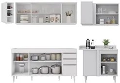 Armário de Cozinha Modulado de Canto Esquerdo 5 Peças CP52 Balcão sem