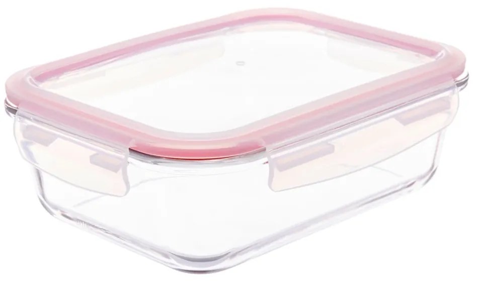 Pote Hermético de Vidro Retangular 1,5 L Vermelho