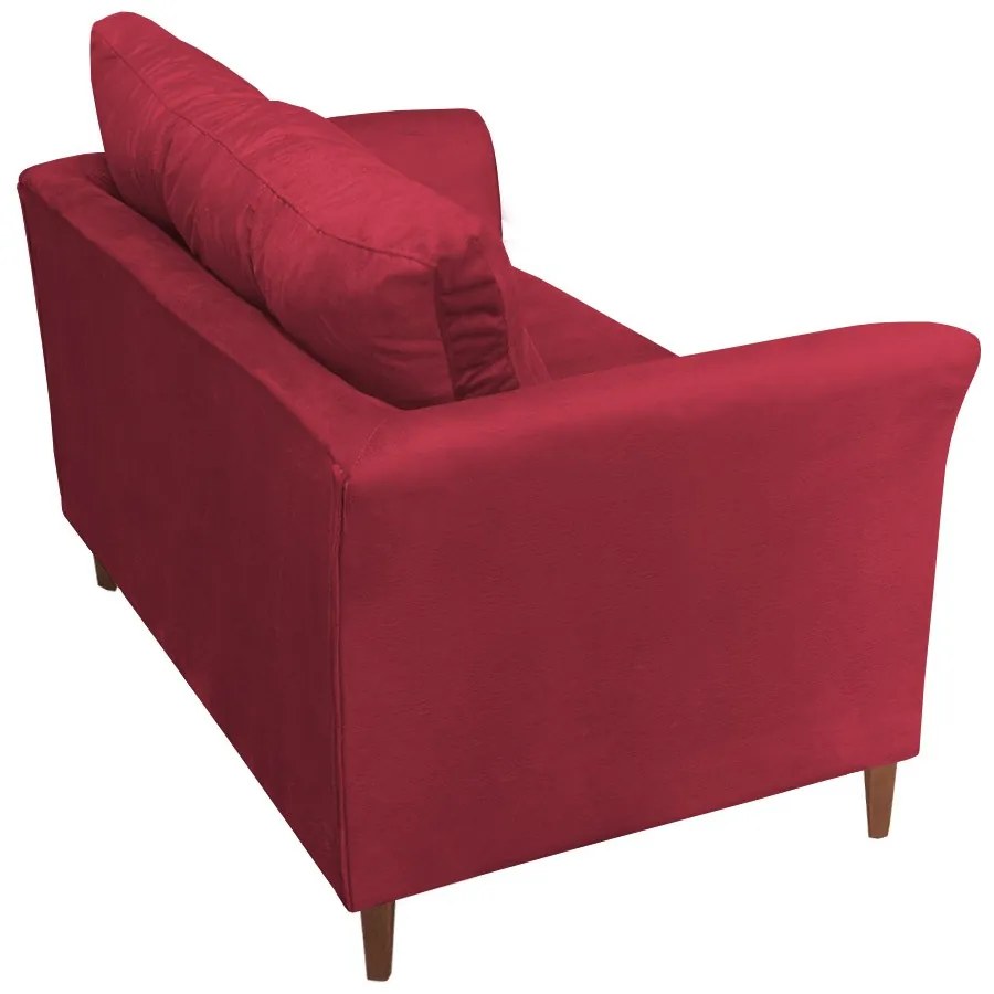 Namoradeira Ibis Decorativa 2 Lugares 1,35 m Recepção Quarto Sala Suede Vermelho