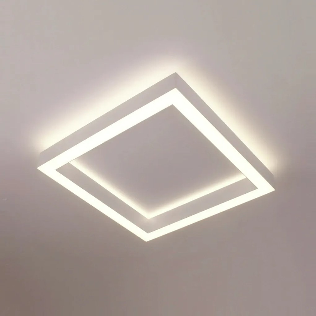 Plafon Dobby Quadrado 50X50X7,5Cm Led 112W Bivolt - Usina 19680/50 (CN-F - Canela Fosco, 3000k)