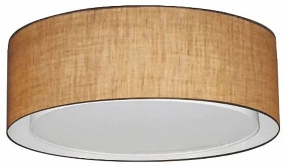 Plafon Duplo Cilíndrico Md-3038 Cúpula em Tecido 80x30cm Palha - Bivolt