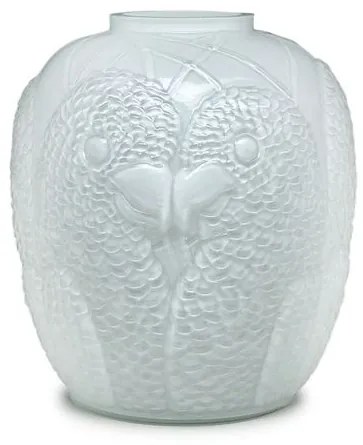 Vaso Papagaio Branco Leitoso Murano Cristais Cadoro