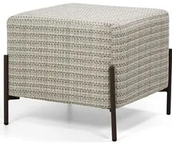 Puff Decorativo 45cm Base Aço Status A-207 Linho Bege Mesclado - Domi