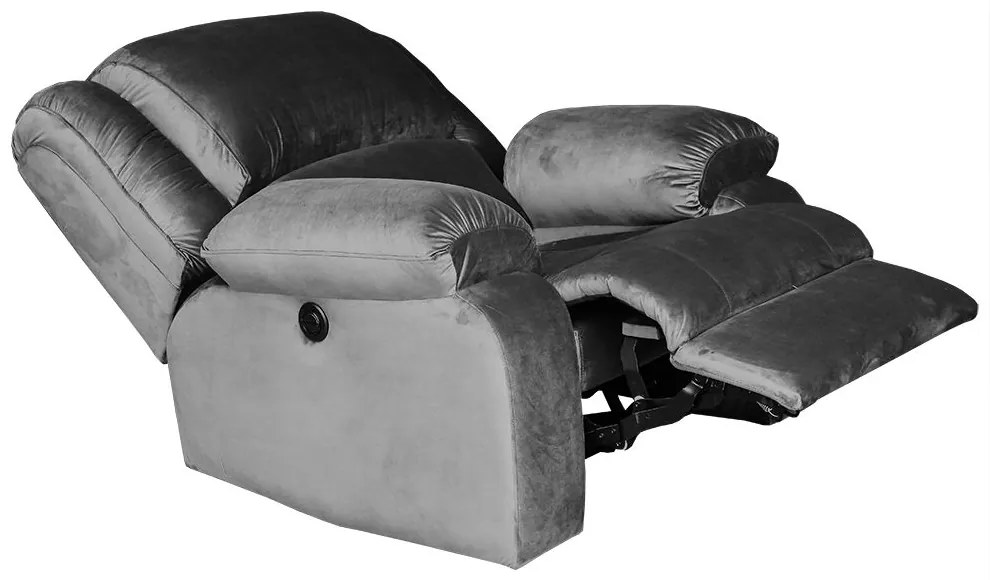 Poltrona do Papai Reclinável Manual Magnum Veludo Cinza G23 - Gran Belo