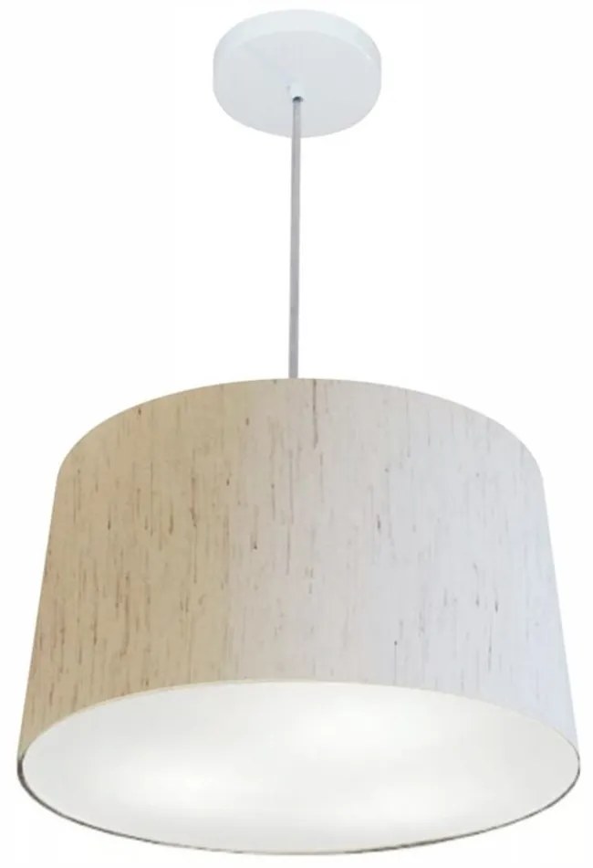 Lustre Pendente Cone Md-4156 Cúpula em Tecido 30/45x40cm Linho Bege - Bivolt