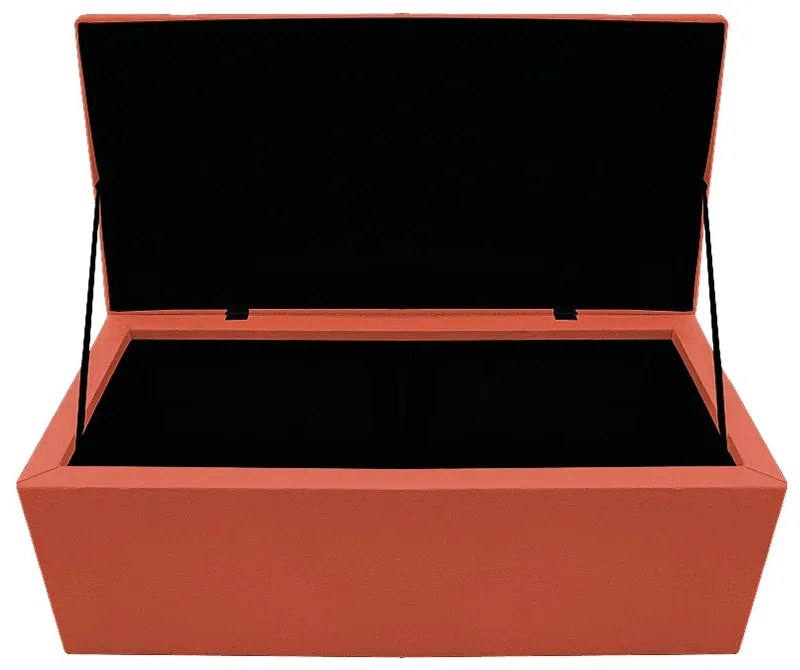 Recamier Baú Estofada Mel 90 cm Solteiro Com Capitonê  Suede Terracota - ADJ Decor