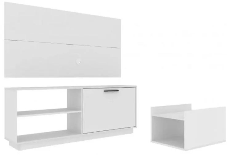 Conjunto Compacto Para Sala Rack e Painel  Branco