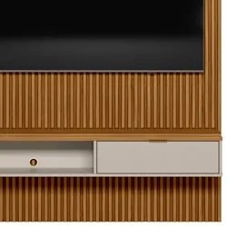 Painel Ripado para TV 60 Pol. com Bancada 141cm Prime Plus L06 Nature/