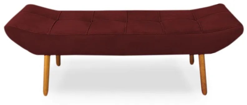 Cabeceira com Calçadeira Casal 140cm Maya Suede Bordô - Sheep Estofados - Vermelho escuro