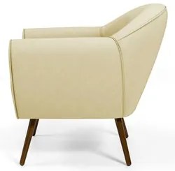 Poltrona Decorativa Nina Corano C-26 com Pés Palito Castanho - Domi