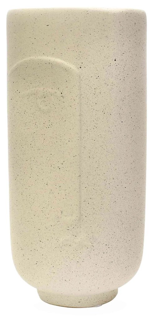 Cachepot Decorativo Rosto em Cerâmica Areia 28x13 cm - D'Rossi