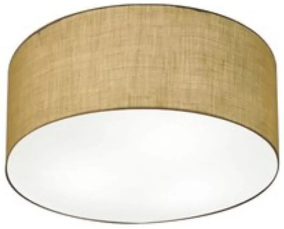 Plafon Cilíndrico Md-3058 Cúpula em Tecido 55x25cm Palha - Bivolt