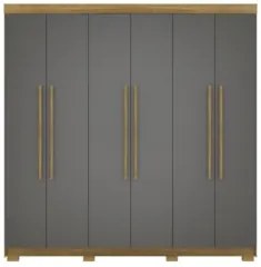 Guarda Roupa Casal 218cm 6 Portas Elegance Nature/Alasca - Vila Rica