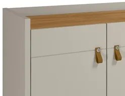 Buffet Aparador Para Sala 4 Portas Luzzo L06 Nature/Off White - Mpozen
