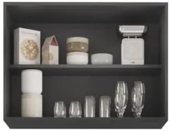 Armário de Cozinha Aéreo 80cm Com 2 Portas Andréia Cinza - AJL Móve