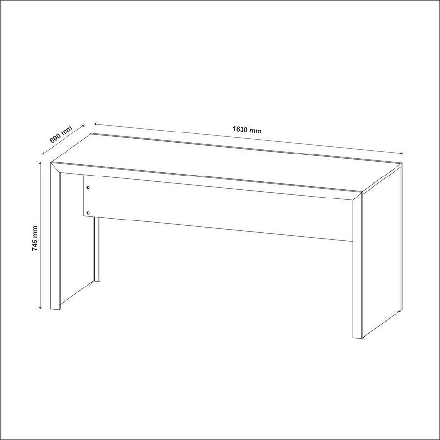 Mesa Reta Escrivaninha Escritório Home Office 163cm Amêndoa