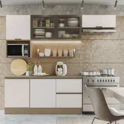 Armário de Cozinha CP02 e Tampo Grace Carvalho Oak/Off White Z44 - Mpo