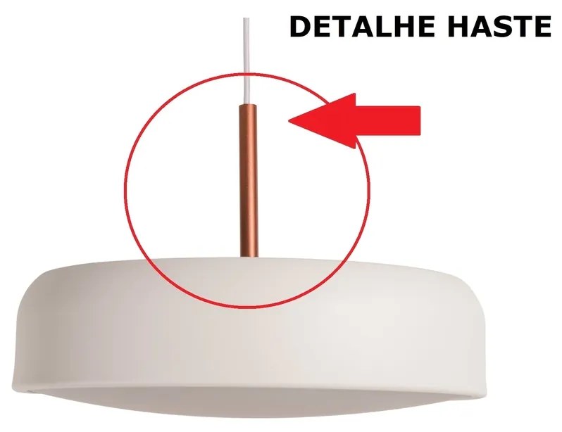 Pendente Bis Ø30X13Cm 2Xe27 Com Difusor Convexo / Haste De 15Cm | Usin... (BT - Branco Texturizado)