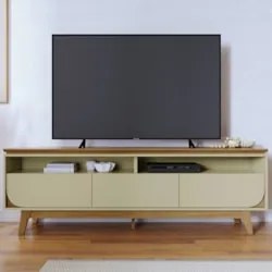 Rack Bancada de TV 75 Pol 200cm Celina Z10 Cumaru/Opala - Mpozenato