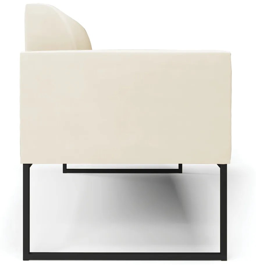 Sofá Namoradeira Base Industrial Preto Marisa Veludo D03 - DRossi - Bege