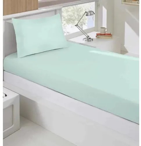 Jogo De Cama Solteiro 2 Peças 150 Fios Microfibra - Lençol E Fronha -... (Verde-Menta)